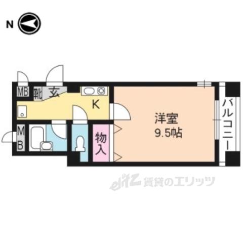 ステーションコートヤード(1K/8階)の間取り写真