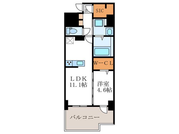 壬生御所ノ内町プロジェクト(1LDK/6階)の間取り写真