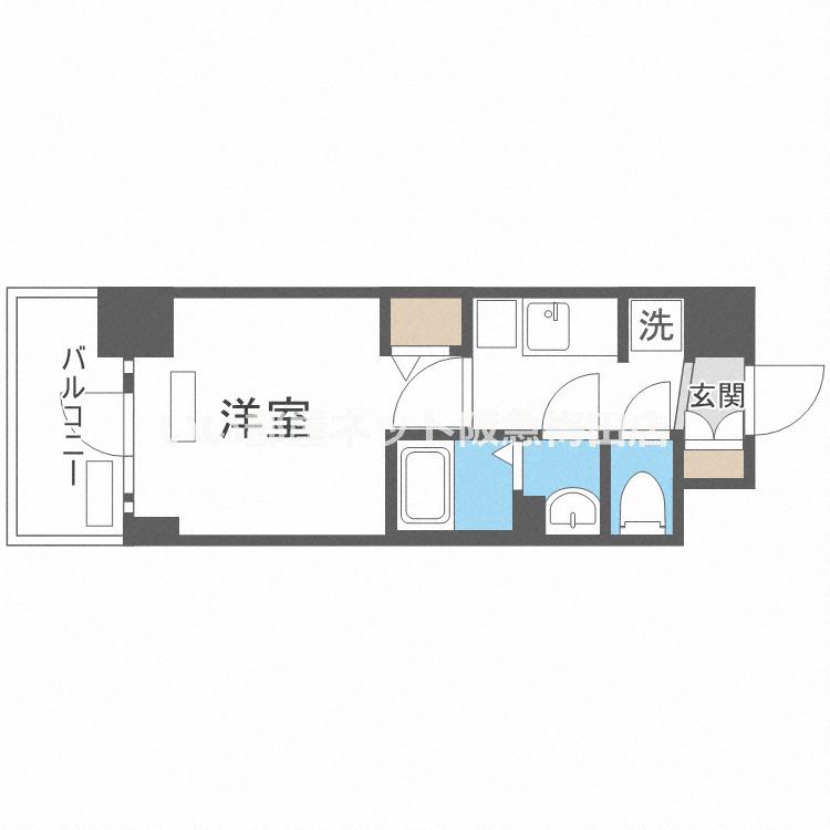 プレサンス福島ミッドエル(1K/8階)の間取り写真