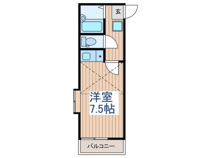 TJハイツ(ワンルーム/2階)の間取り写真