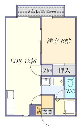 アルカディアKI(1LDK/2階)の間取り写真