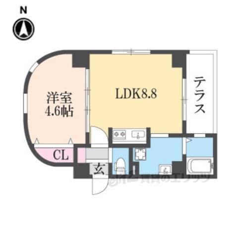 エクセレント天理(1LDK/1階)の間取り写真