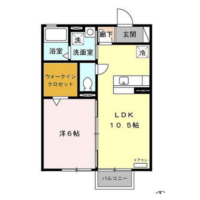ディアーナ(1LDK/2階)の間取り写真