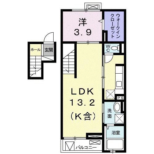 モリスコート(1LDK/4階)の間取り写真