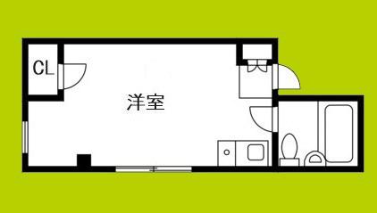 パークサイドハイツ(ワンルーム/2階)の間取り写真