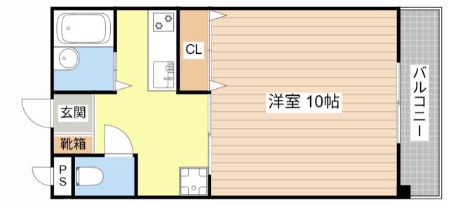 グランドハイツ高田弐番館(1K/2階)の間取り写真
