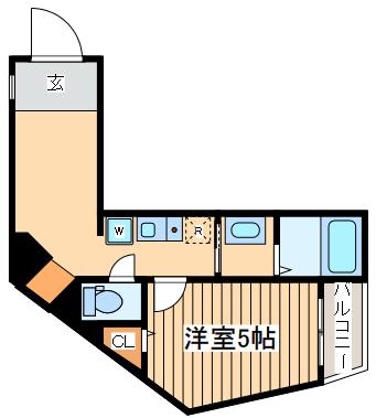 メルディア西府(1K/3階)の間取り写真