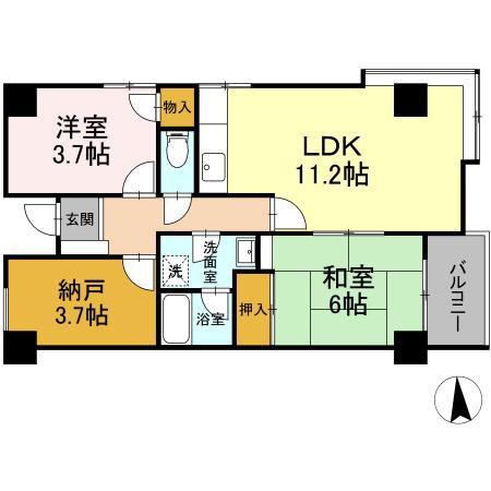エイトジャパンシーダ(2SLDK/7階)の間取り写真