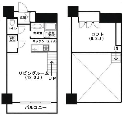 フェイバリッチタワー品川(ワンルーム/3階)の間取り写真