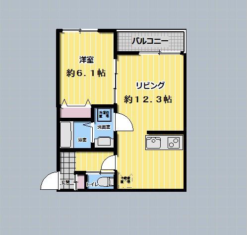 調布BASE(1LDK/1階)の間取り写真
