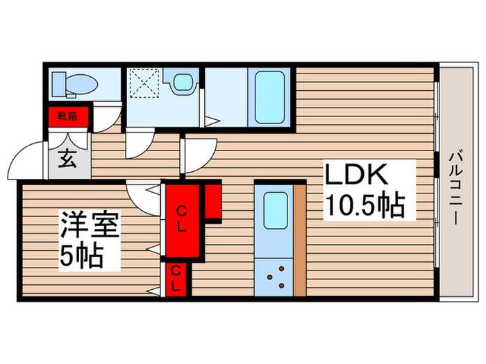リュミエール咲が丘(1LDK/3階)の間取り写真