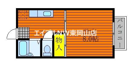 エレガントライフ(1K/2階)の間取り写真