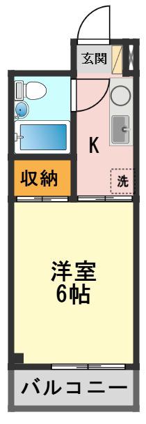 ニュー瑞江(1K/2階)の間取り写真