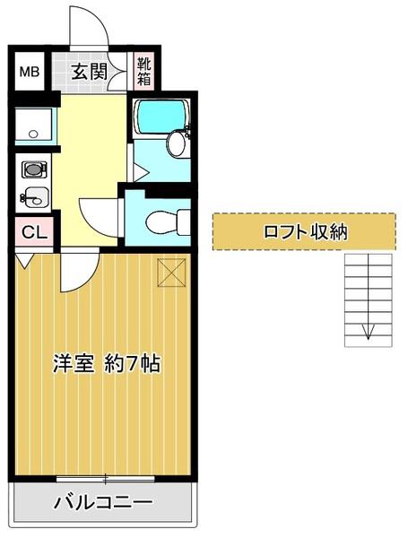 柾木マンションウエスト(1K/4階)の間取り写真