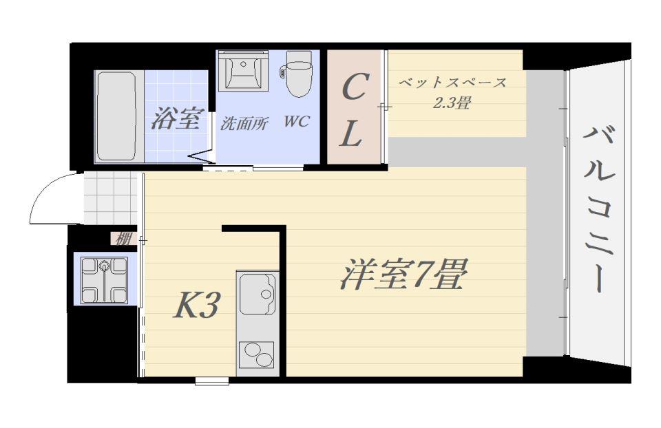 LIFE PLUS(ワンルーム/4階)の間取り写真