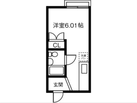 ハイツスリーエムS棟(ワンルーム/1階)の間取り写真