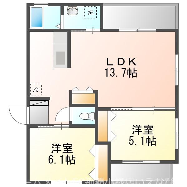 SOLARE(2LDK/3階)の間取り写真