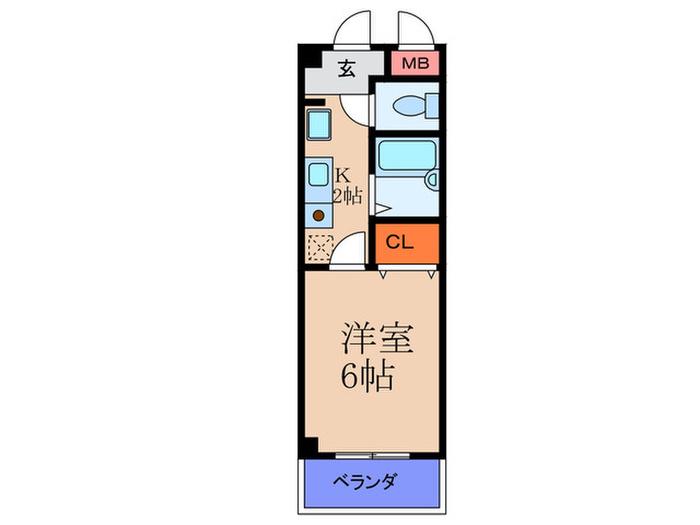 トーリエユタカ(1K/8階)の間取り写真