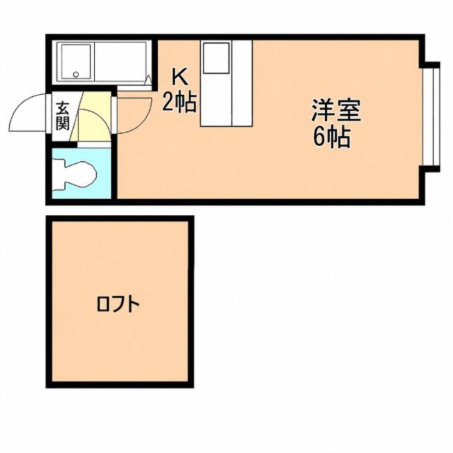 ドルミムサシ(ワンルーム/1階)の間取り写真