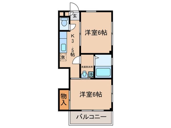 シーハイルKIDO(2K/3階)の間取り写真