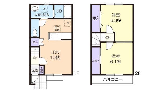 シャンドフルール(2LDK/1階)の間取り写真