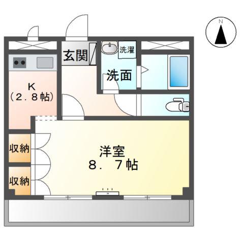 コマキヒルズT(1K/2階)の間取り写真