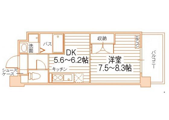 アトーレ野田(1DK/5階)の間取り写真