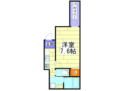 フジパレス今福西II番館(1K/3階)の間取り写真