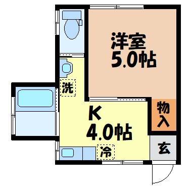 ファボリート西小島(1K/2階)の間取り写真