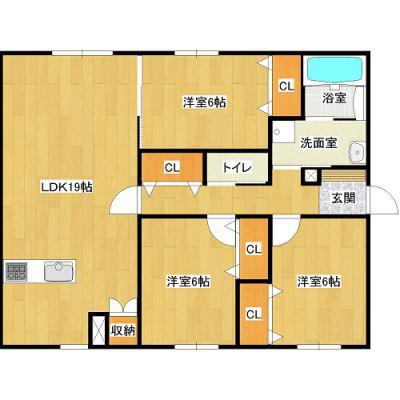 GRAND COURT A(3LDK/1階)の間取り写真