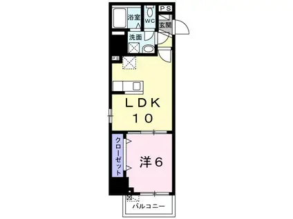 スアヴィス横須賀中央(1LDK/6階)の間取り写真