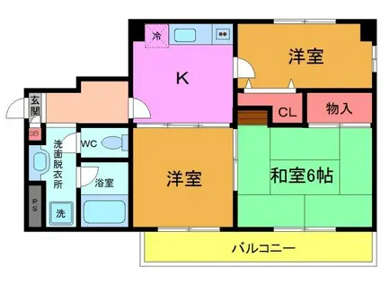 TOMIKURA 1(3DK/3階)の間取り写真