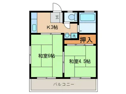 リヴェール(2K/2階)の間取り写真