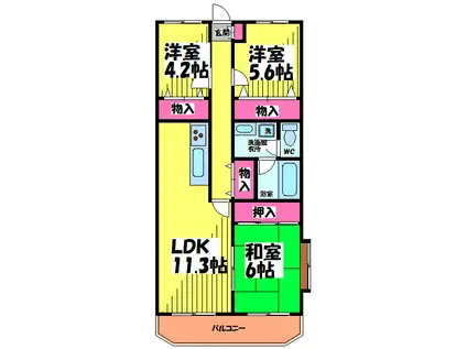 セントラルパレス15(3LDK/4階)の間取り写真
