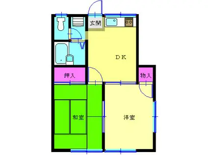 第2サンポートE&A(2DK/1階)の間取り写真