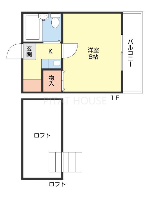 シャルマン東松江(1K/1階)の間取り写真