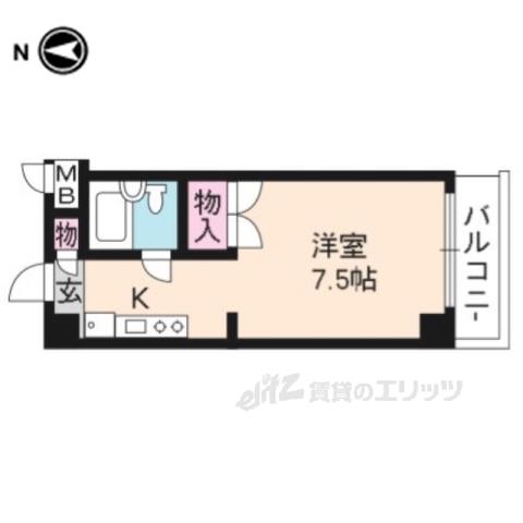 クレセント三宝(1K/2階)の間取り写真