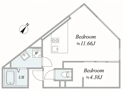 TRIAS118(1LDK/4階)の間取り写真