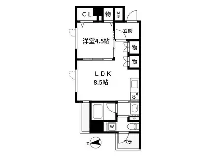 アリュイッテ富士見台(1LDK/3階)の間取り写真
