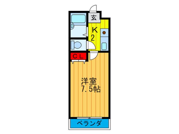 Mプラザ竜田通(1K/4階)の間取り写真