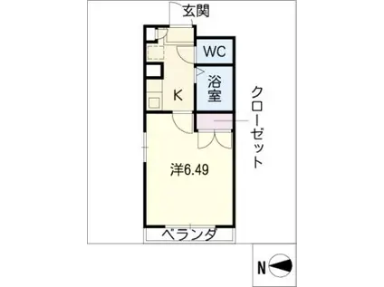 メゾンプロスパ(1K/1階)の間取り写真