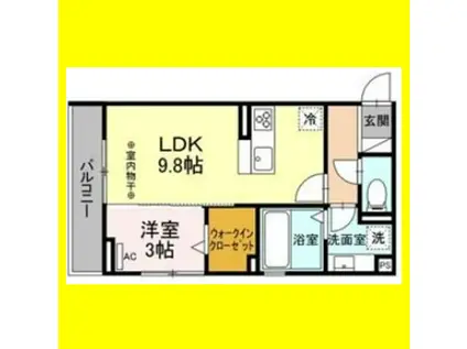 PFLAUMENプラオメン(1LDK/3階)の間取り写真