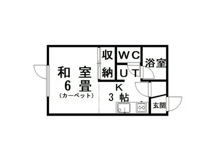 グッディハウス(1K/2階)の間取り写真