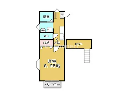コリーヌ南光台I番館(1K/2階)の間取り写真