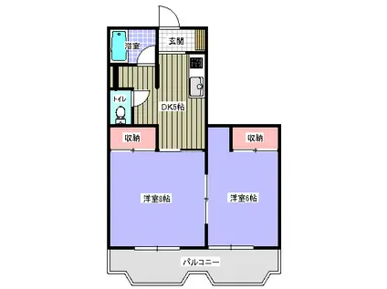 ハイツベイブリッジ(2DK/1階)の間取り写真