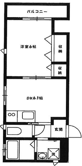 CASA BIANCO 壱番館(1DK/3階)の間取り写真