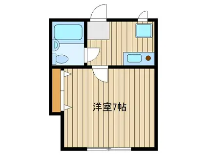 ピット イン(1K/1階)の間取り写真