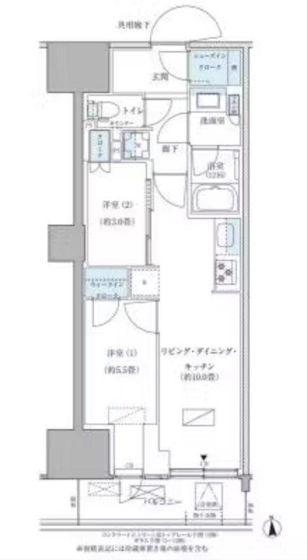 パークアクシス品川天王洲アイル(2LDK/6階)の間取り写真