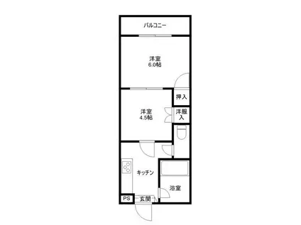 エンブレム三佐(2K/4階)の間取り写真