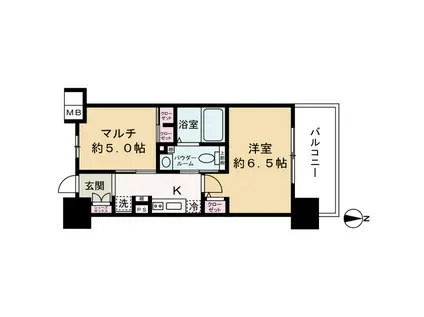 エステムプラザ梅田・中崎町IIIツインマークスノースレジデンス(1LDK/7階)の間取り写真